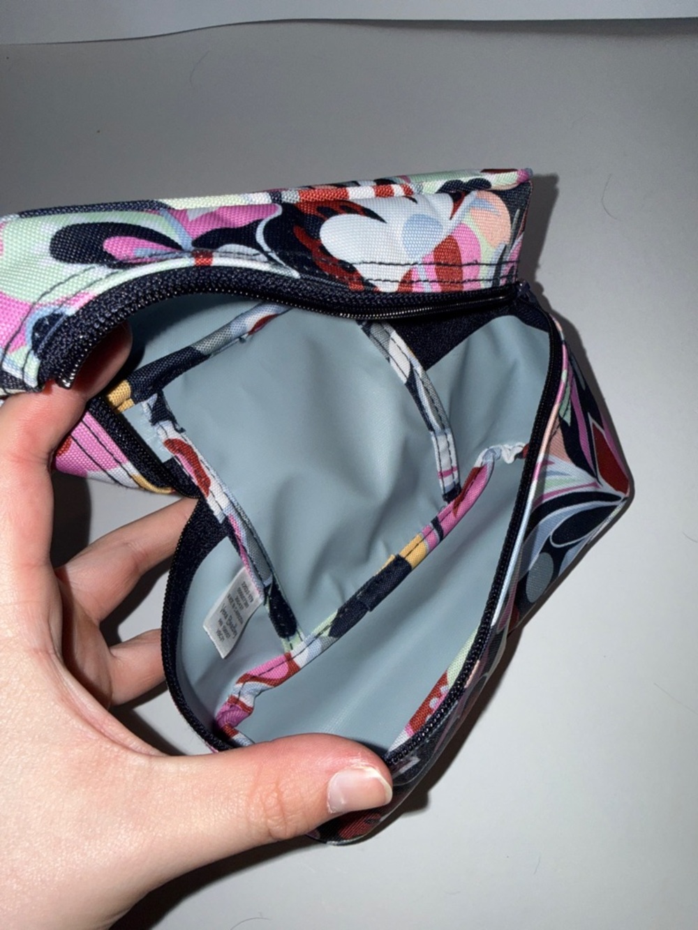 Vera Bradley Clear Travel Bag with Black, Pink, Yellow, Green Floral Print - Picture 6 of 9